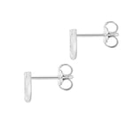 9ct White Gold Cubic Zirconia CZ Serif Initial U Stud Earrings — back