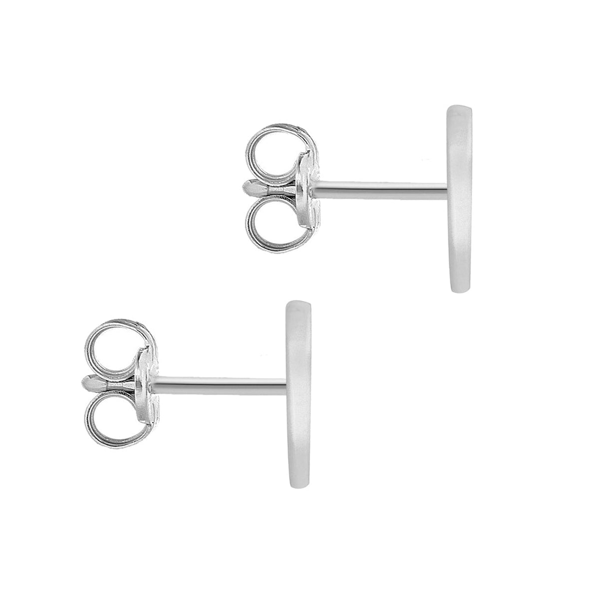 9ct White Gold Cubic Zirconia CZ Serif Initial V Stud Earrings — back
