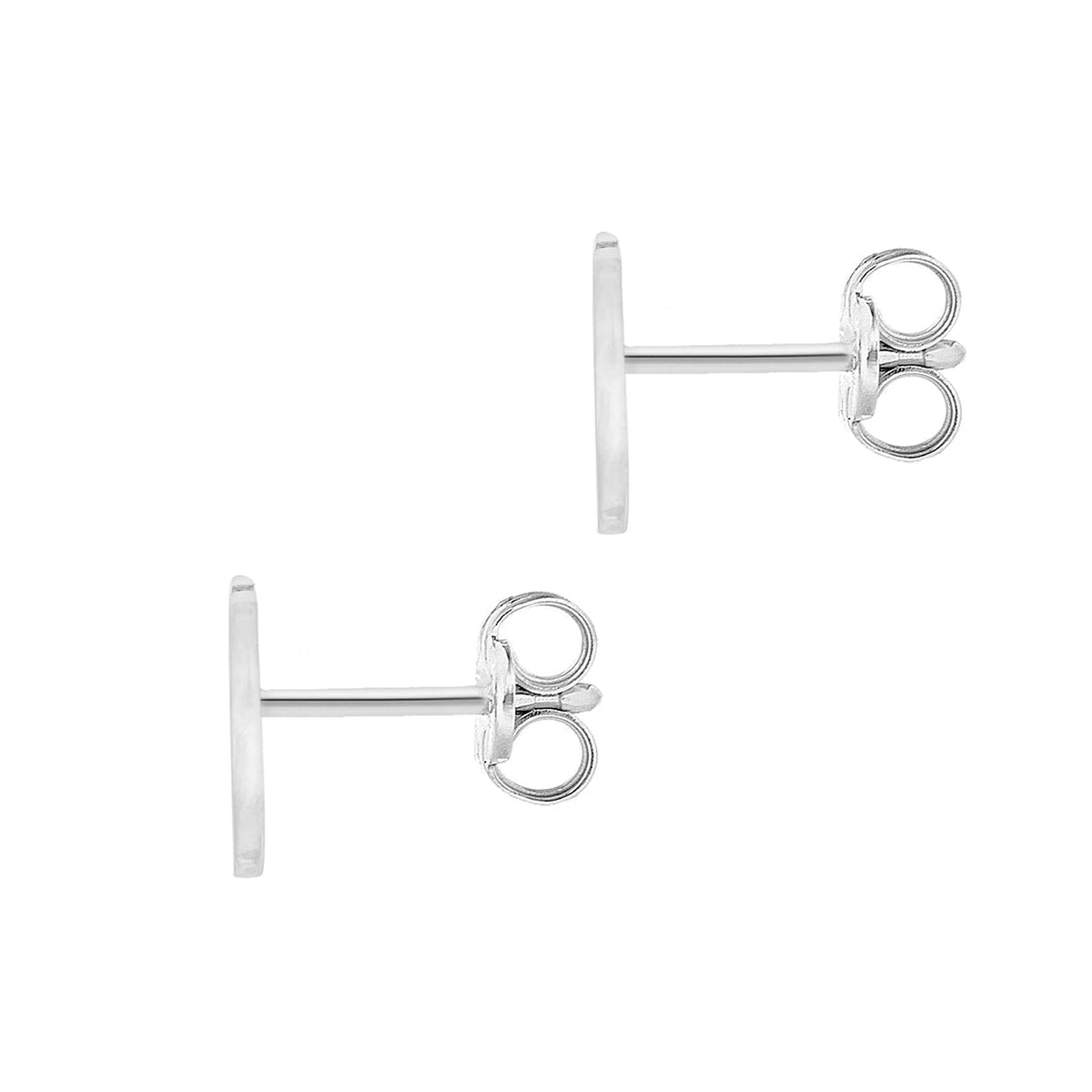 9ct White Gold Cubic Zirconia CZ Serif Initial X Stud Earrings — back