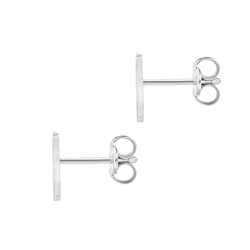 9ct White Gold Cubic Zirconia CZ Serif Initial X Stud Earrings — back