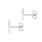 9ct White Gold Cubic Zirconia CZ Serif Initial Y Stud Earrings — back