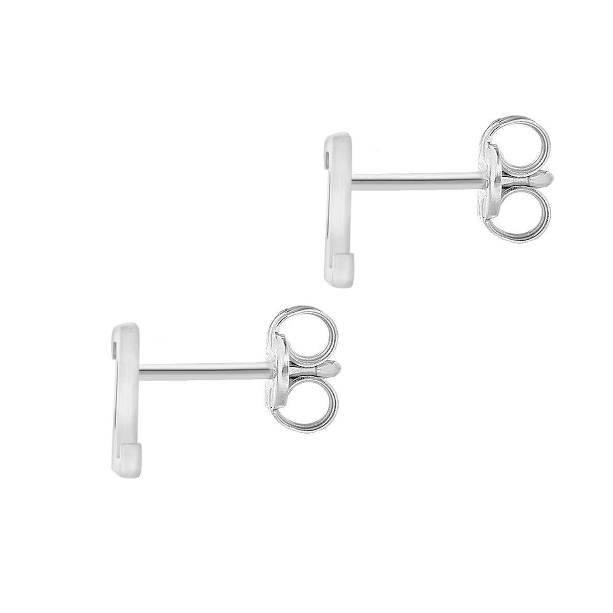9ct White Gold Cubic Zirconia CZ Serif Initial Z Stud Earrings — back