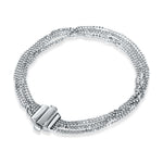 9ct White Gold Diamond Cut Six Strand Ball Chain Bracelet — 7mm