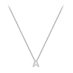 9ct White Gold Mini Initial A Adjustable Necklace — full-length