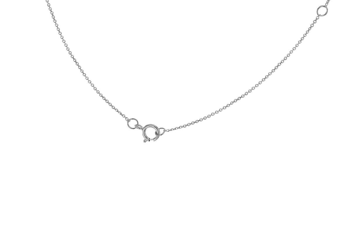 9ct White Gold Mini Initial C Adjustable Necklace — clasp