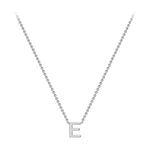9ct White Gold Mini Initial E Adjustable Necklace — full-length
