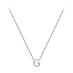 9ct White Gold Mini Initial G Adjustable Necklace — full-length