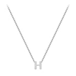 9ct White Gold Mini Initial H Adjustable Necklace — full-length