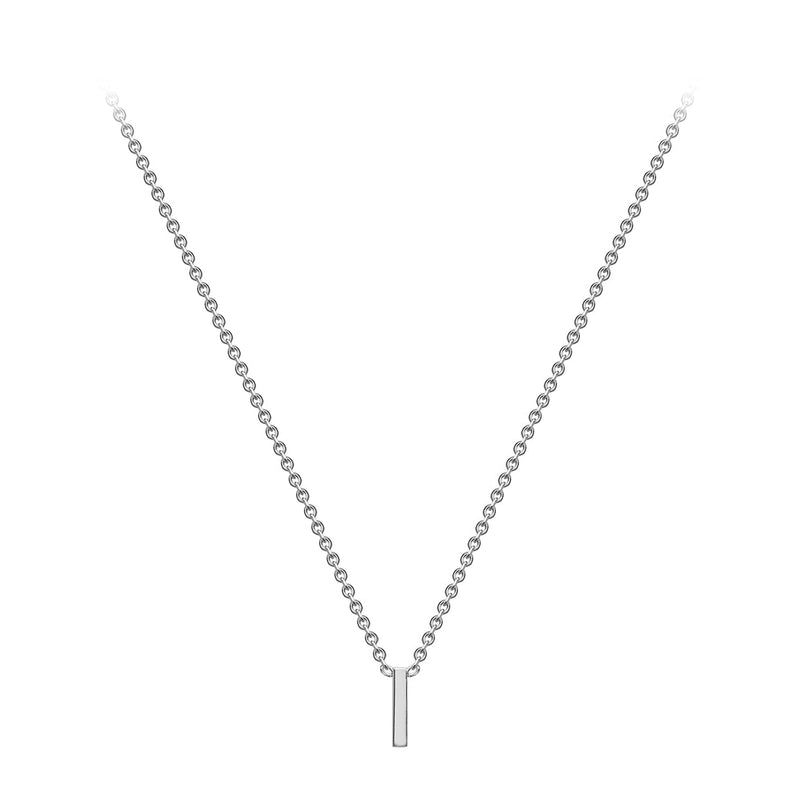 9ct White Gold Mini Initial I Adjustable Necklace — full-length
