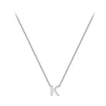 9ct White Gold Mini Initial K Adjustable Necklace — full-length