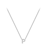 9ct White Gold Mini Initial P Adjustable Necklace — full-length