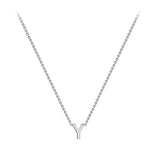 9ct White Gold Mini Initial Y Adjustable Necklace — full-length