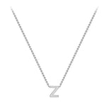 9ct White Gold Mini Initial Z Adjustable Necklace — full-length