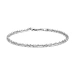 9ct White Gold Twisted Criss Cross Chain Bracelet