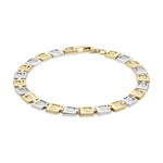 9ct Yellow and White Gold Alternating Greek Key Panel Bracelet — 6mm