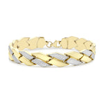 9ct Yellow and White Gold Diamond Cut Chevron Bracelet — 9mm