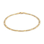 9ct Yellow and White Gold Diamond Cut Figaro Bracelet — 3mm