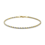 9ct Yellow and White Gold Rope Chain Bracelet — 2.2mm