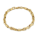 9ct Yellow Gold Belcher and Bar Link Bracelet