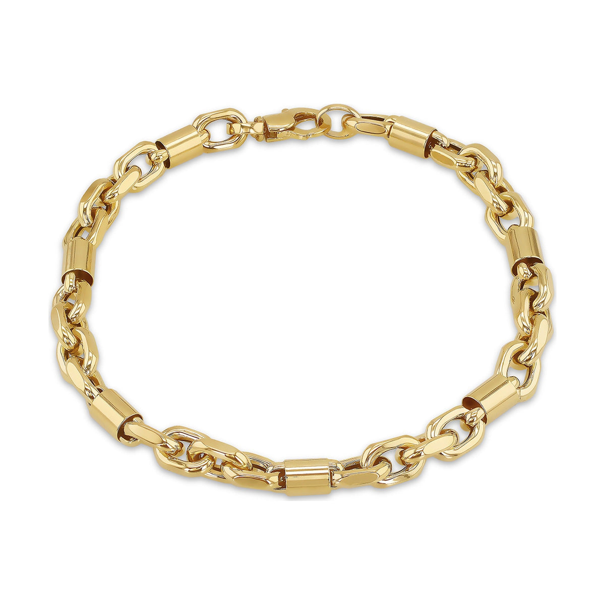 9ct Yellow Gold Belcher and Bar Link Bracelet
