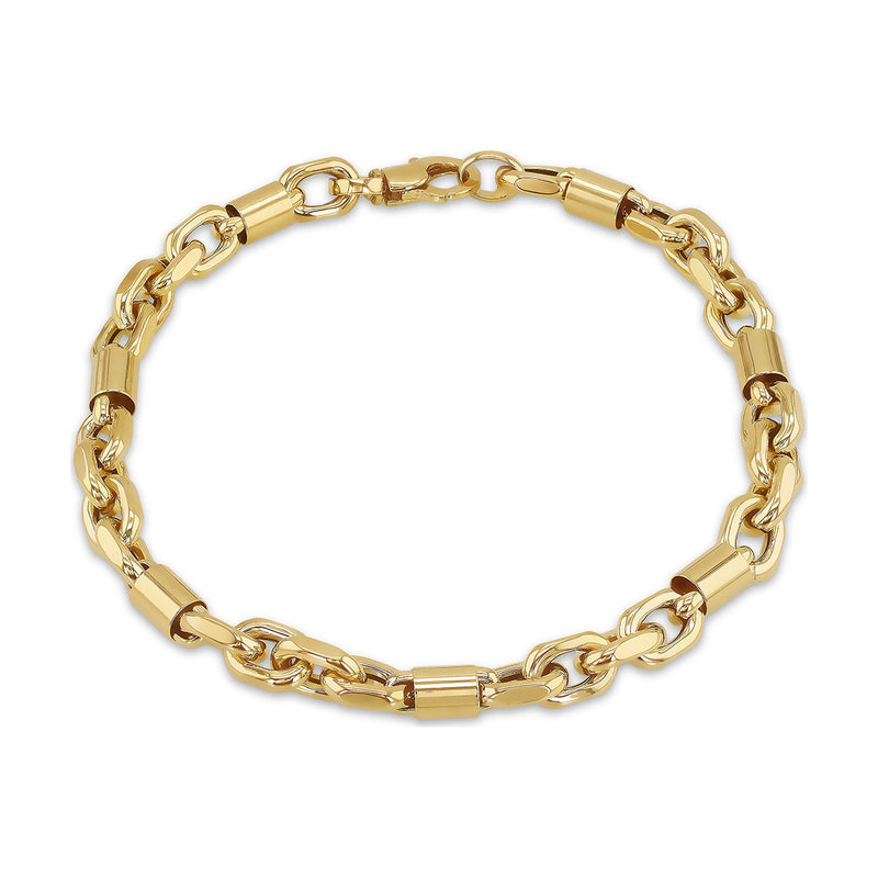 9ct Yellow Gold Belcher and Bar Link Bracelet