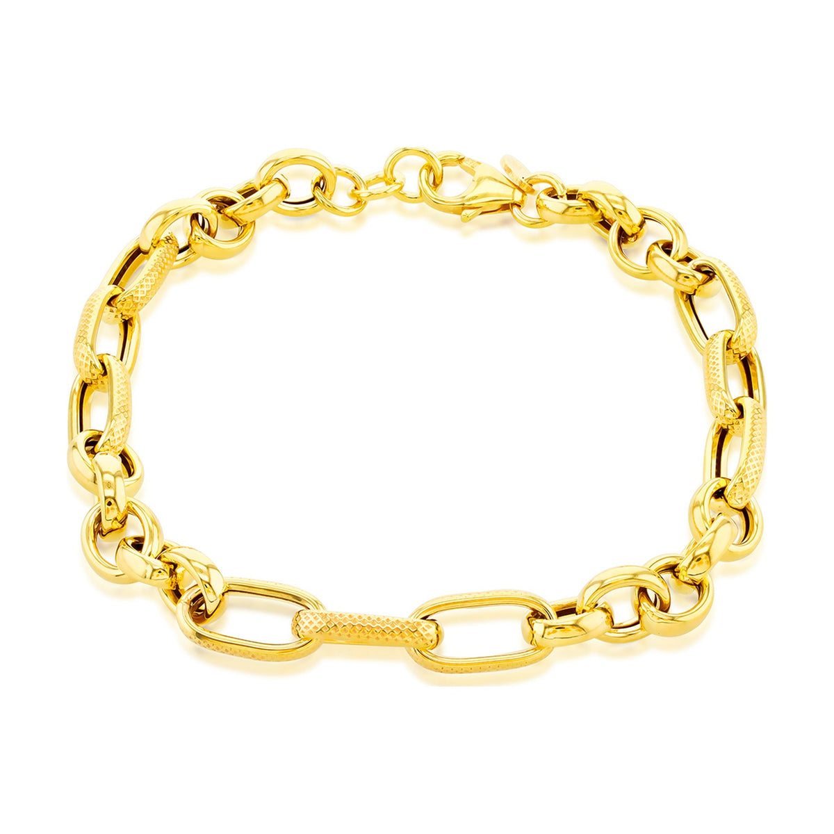 9ct Yellow Gold Belcher and Curb Link Bracelet