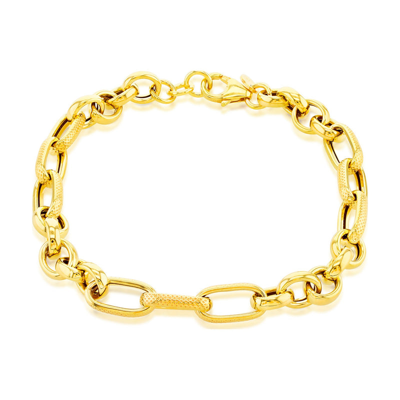 9ct Yellow Gold Belcher and Curb Link Bracelet