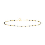 9ct Yellow Gold Black Enamel Mini Paperchain Bracelet