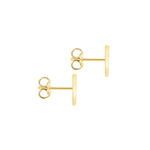 9ct Yellow Gold Cubic Zirconia CZ Serif Initial A Stud Earrings — back