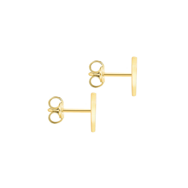 9ct Yellow Gold Cubic Zirconia CZ Serif Initial A Stud Earrings — back