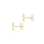 9ct Yellow Gold Cubic Zirconia CZ Serif Initial B Stud Earrings — back