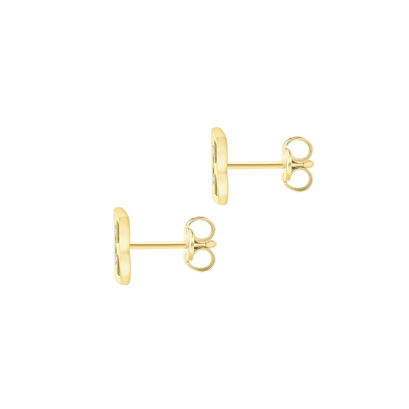 9ct Yellow Gold Cubic Zirconia CZ Serif Initial B Stud Earrings — back