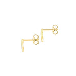 9ct Yellow Gold Cubic Zirconia CZ Serif Initial C Stud Earrings — back