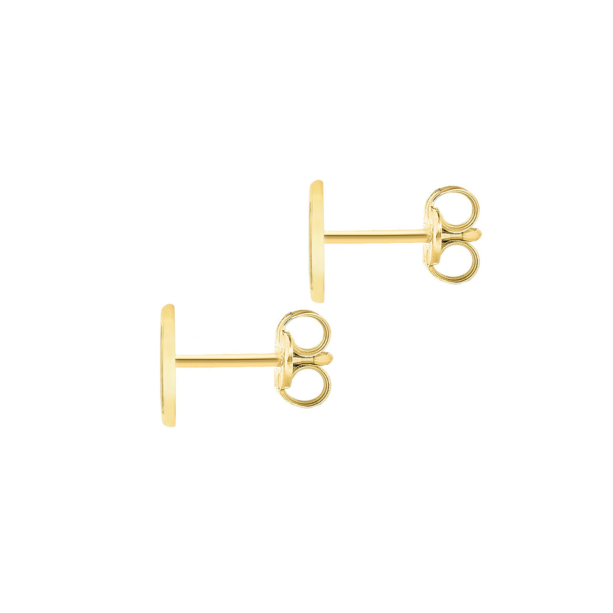9ct Yellow Gold Cubic Zirconia CZ Serif Initial D Stud Earrings — back