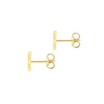 9ct Yellow Gold Cubic Zirconia CZ Serif Initial E Stud Earrings — back