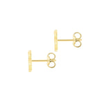 9ct Yellow Gold Cubic Zirconia CZ Serif Initial F Stud Earrings — back