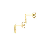 9ct Yellow Gold Cubic Zirconia CZ Serif Initial G Stud Earrings — back