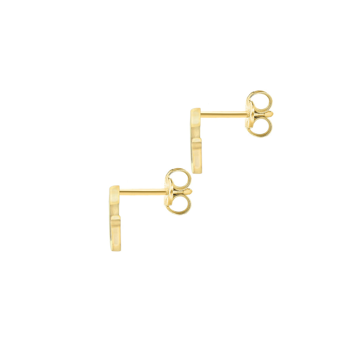 9ct Yellow Gold Cubic Zirconia CZ Serif Initial G Stud Earrings — back