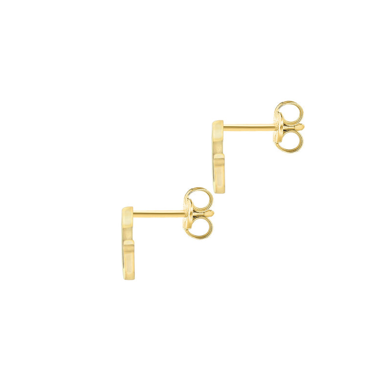 9ct Yellow Gold Cubic Zirconia CZ Serif Initial G Stud Earrings — back