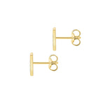 9ct Yellow Gold Cubic Zirconia CZ Serif Initial H Stud Earrings — back
