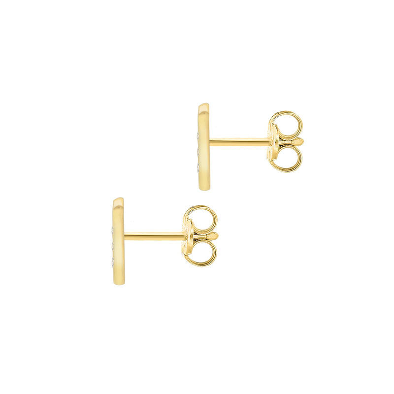 9ct Yellow Gold Cubic Zirconia CZ Serif Initial J Stud Earrings — back