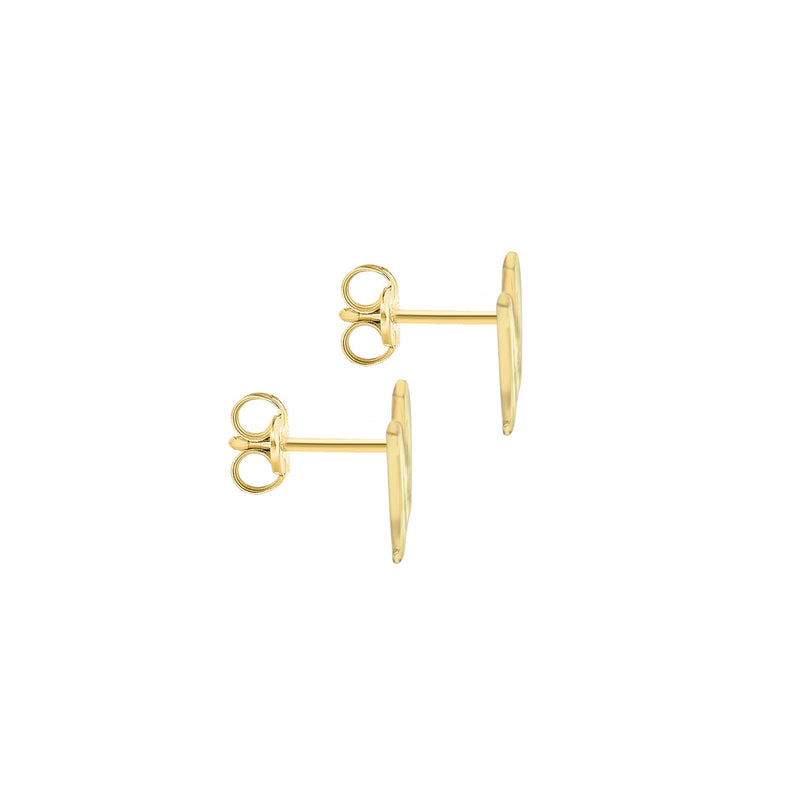 9ct Yellow Gold Cubic Zirconia CZ Serif Initial M Stud Earrings — back