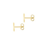 9ct Yellow Gold Cubic Zirconia CZ Serif Initial N Stud Earrings — back