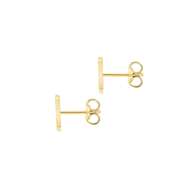 9ct Yellow Gold Cubic Zirconia CZ Serif Initial N Stud Earrings — back