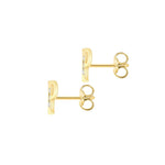 9ct Yellow Gold Cubic Zirconia CZ Serif Initial P Stud Earrings — back