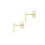 9ct Yellow Gold Cubic Zirconia CZ Serif Initial Q Stud Earrings — back