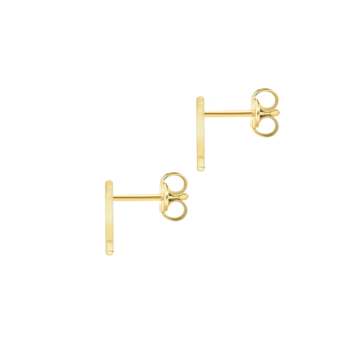 9ct Yellow Gold Cubic Zirconia CZ Serif Initial Q Stud Earrings — back