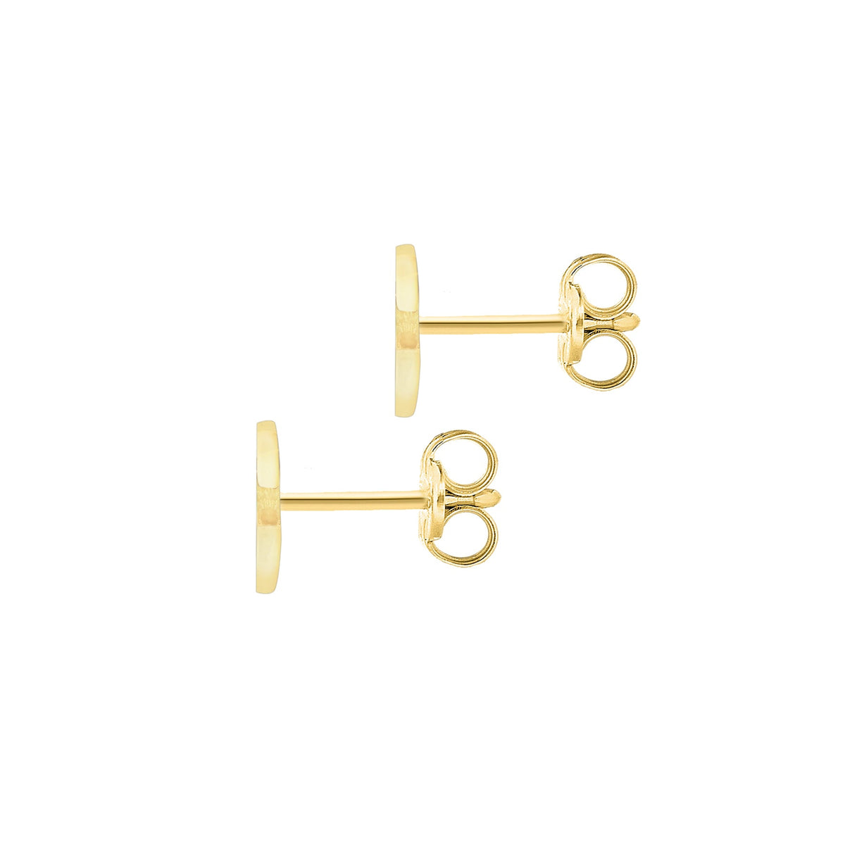 9ct Yellow Gold Cubic Zirconia CZ Serif Initial S Stud Earrings — back