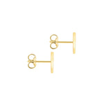 9ct Yellow Gold Cubic Zirconia CZ Serif Initial V Stud Earrings — back
