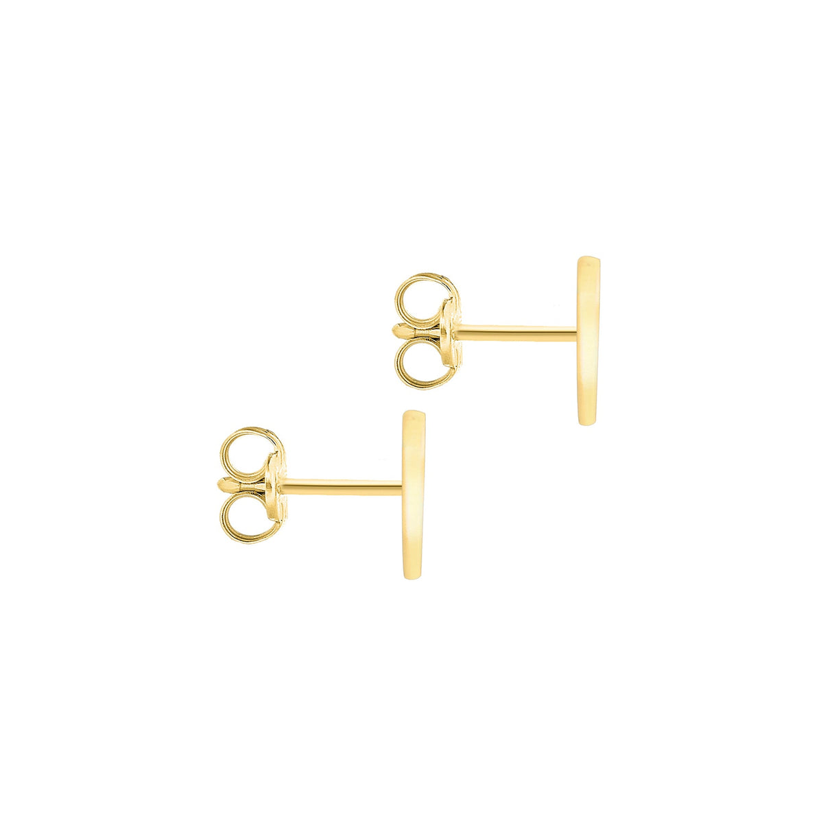9ct Yellow Gold Cubic Zirconia CZ Serif Initial V Stud Earrings — back